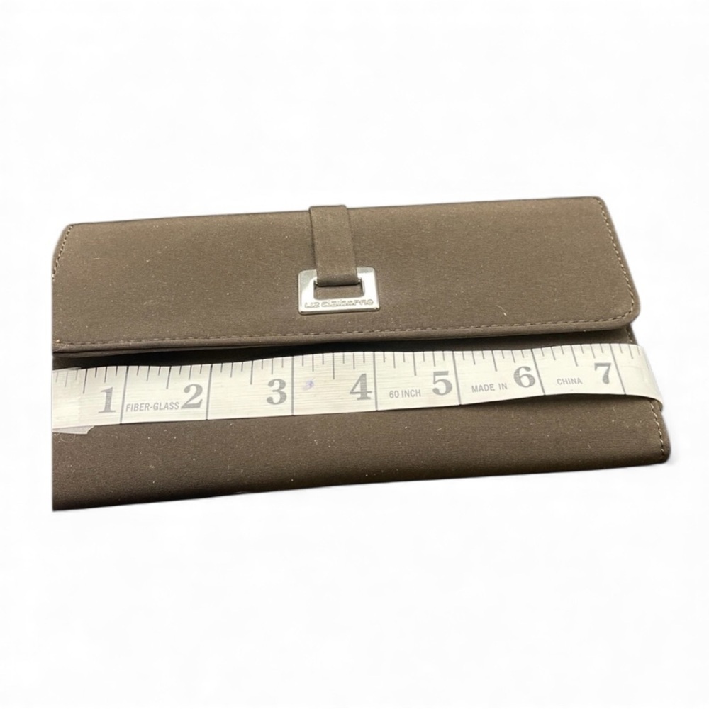 Liz Claiborne Trifold Envelop Wallet Nylon Chocolate Brown Card Holder NWOT - Picture 5 of 9